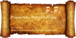 Poparadu Periklész névjegykártya